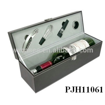 caixa de couro vinho luxo portátil para vendas quentes de frasco único